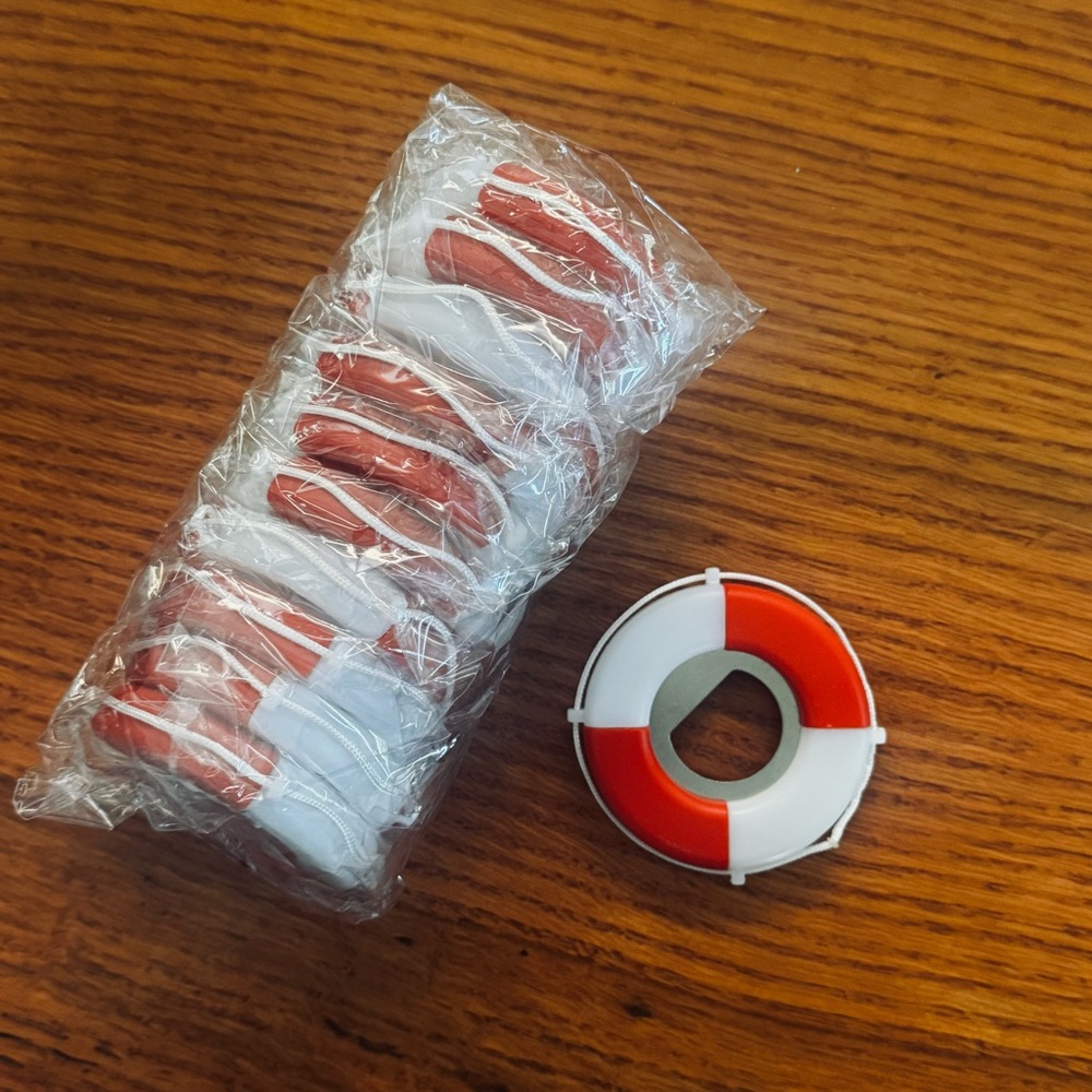 34 Lifebuoy Bottle Openers Bachelorette/ Bachelor party shower favors, 2.8” - Picture 4 of 5